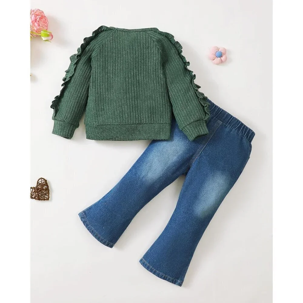 Baby Toddler Girl Clothes Outfits Kids Sweatshirt Jeans Set Denim Pants Little G